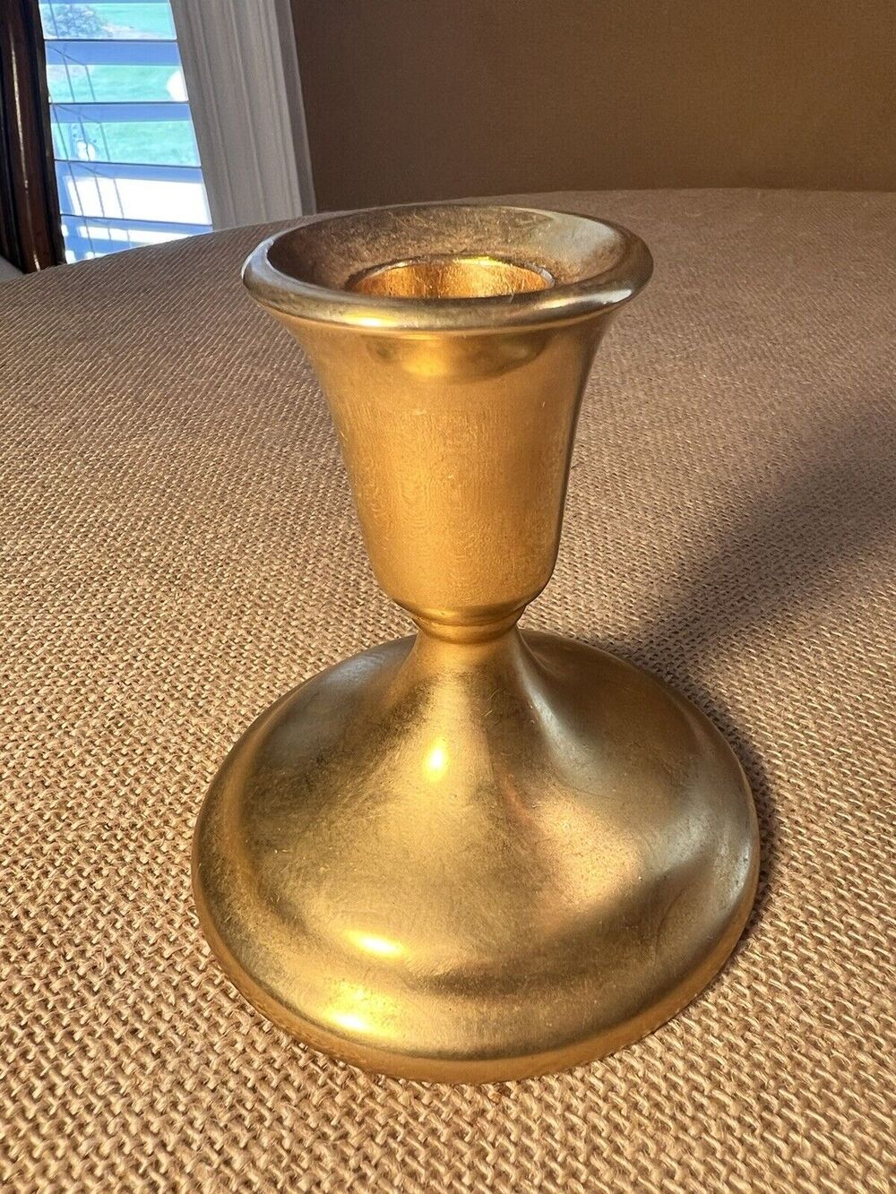 International Silver Company 24k Gold Electroplated Candle Stick Holder Single
